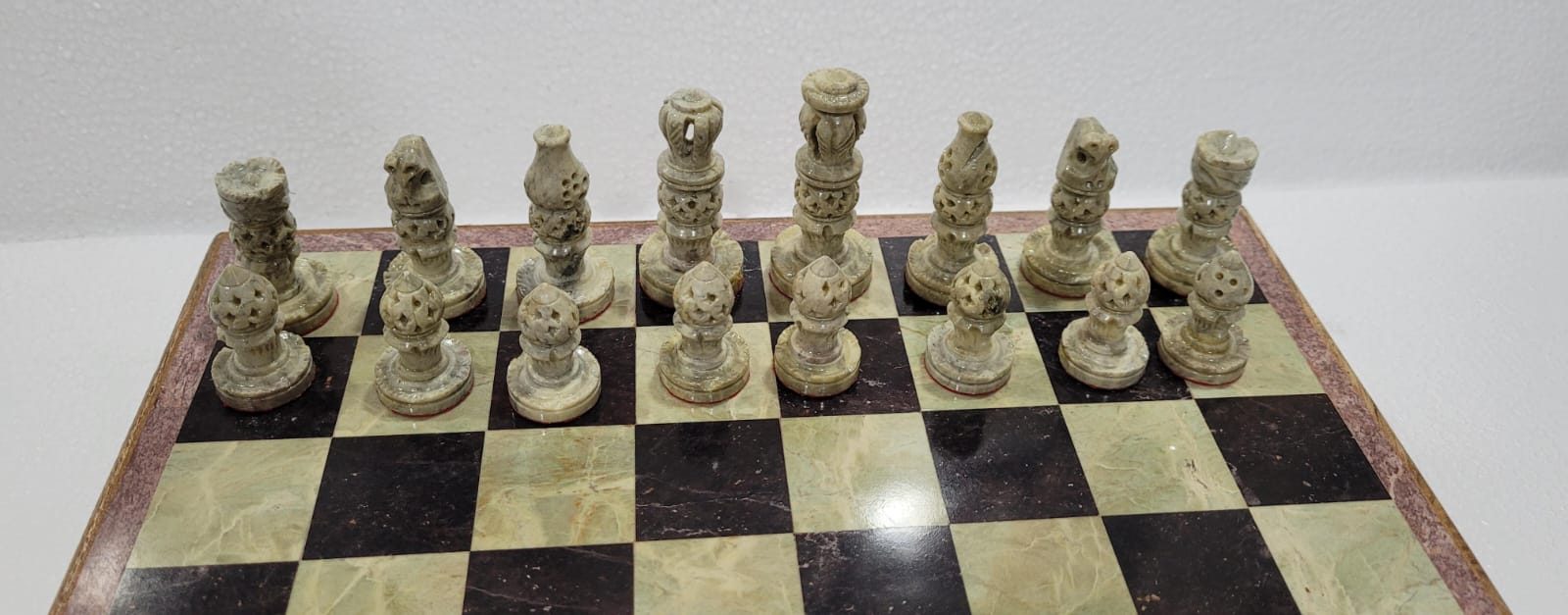 Indian Antique Style Marble Chess Set Box