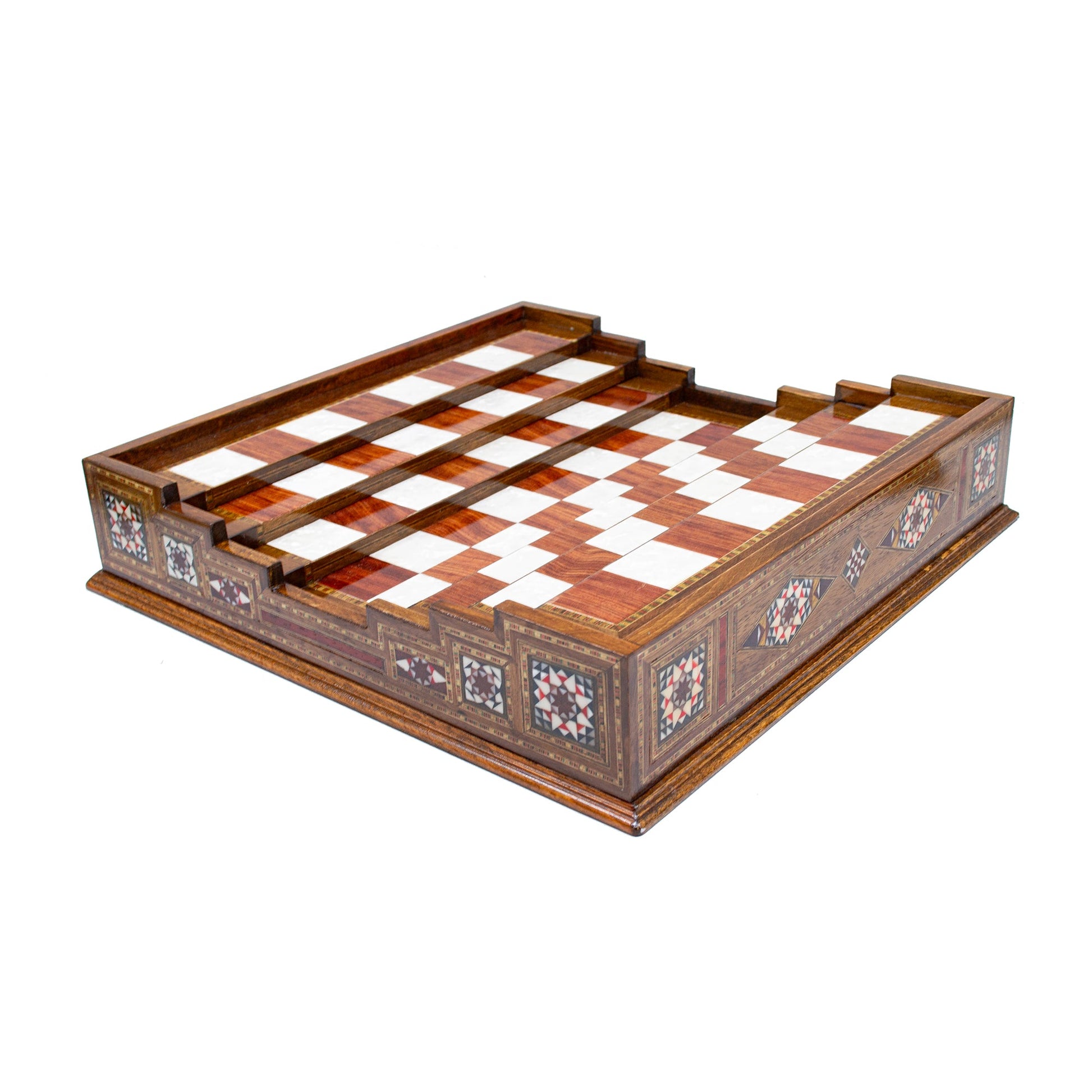 Unique Arena Chess Board with Staunton Chess Pieces (Stairs Chess Board)