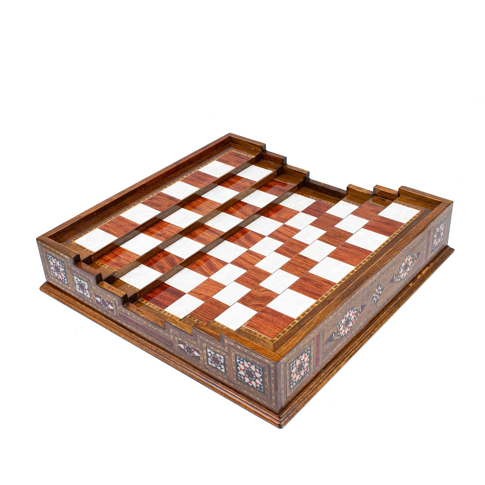 Unique Arena Chess Board with Staunton Chess Pieces (Stairs Chess Board)
