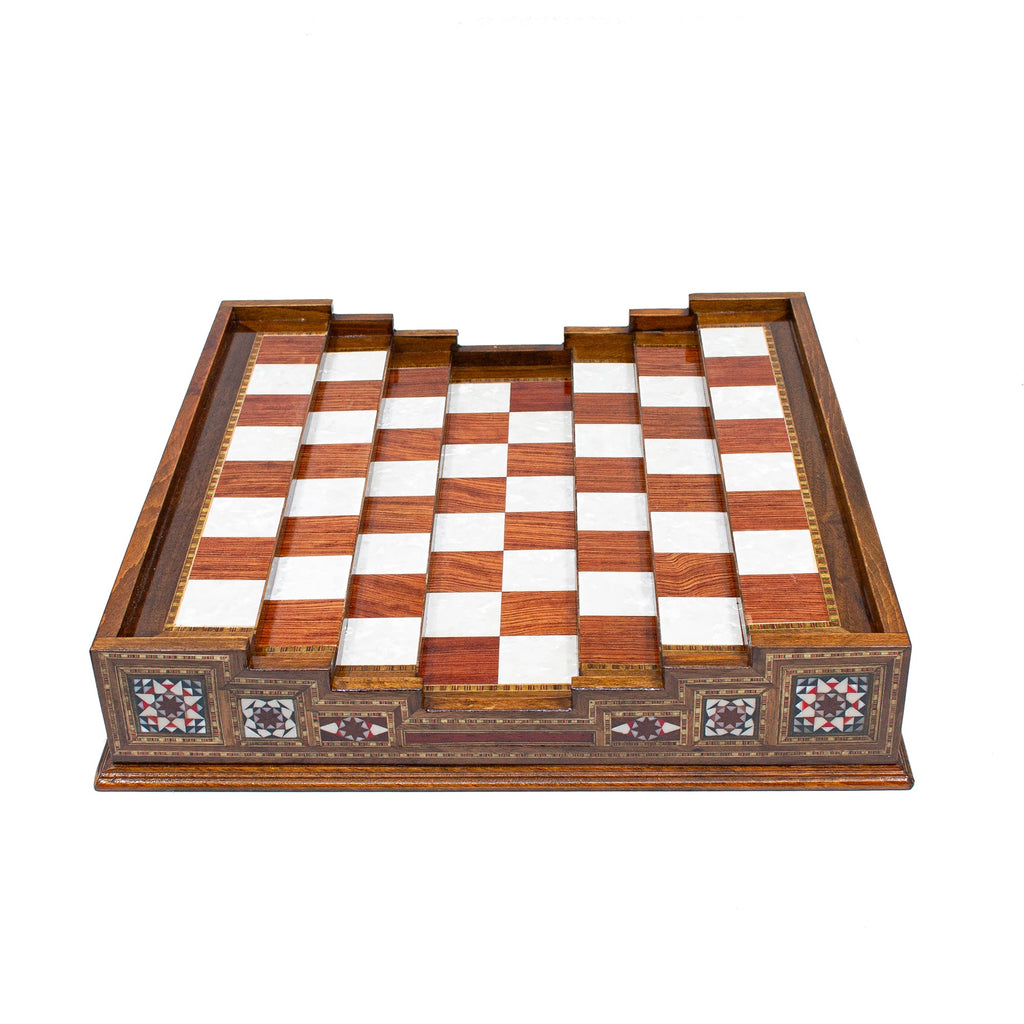 Unique Arena Chess Board with Staunton Chess Pieces (Stairs Chess Board)