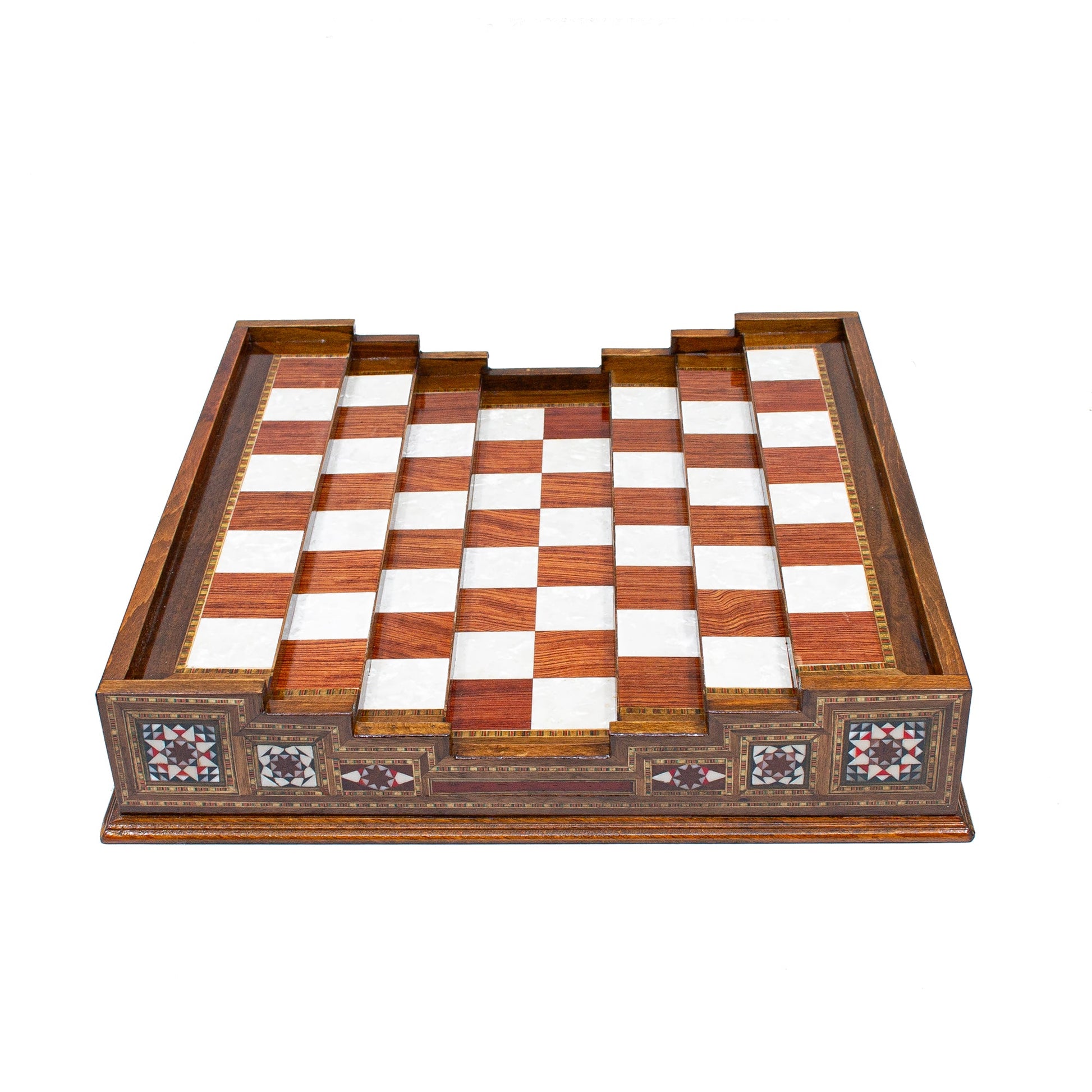 Unique Arena Chess Board with Staunton Chess Pieces (Stairs Chess Board)