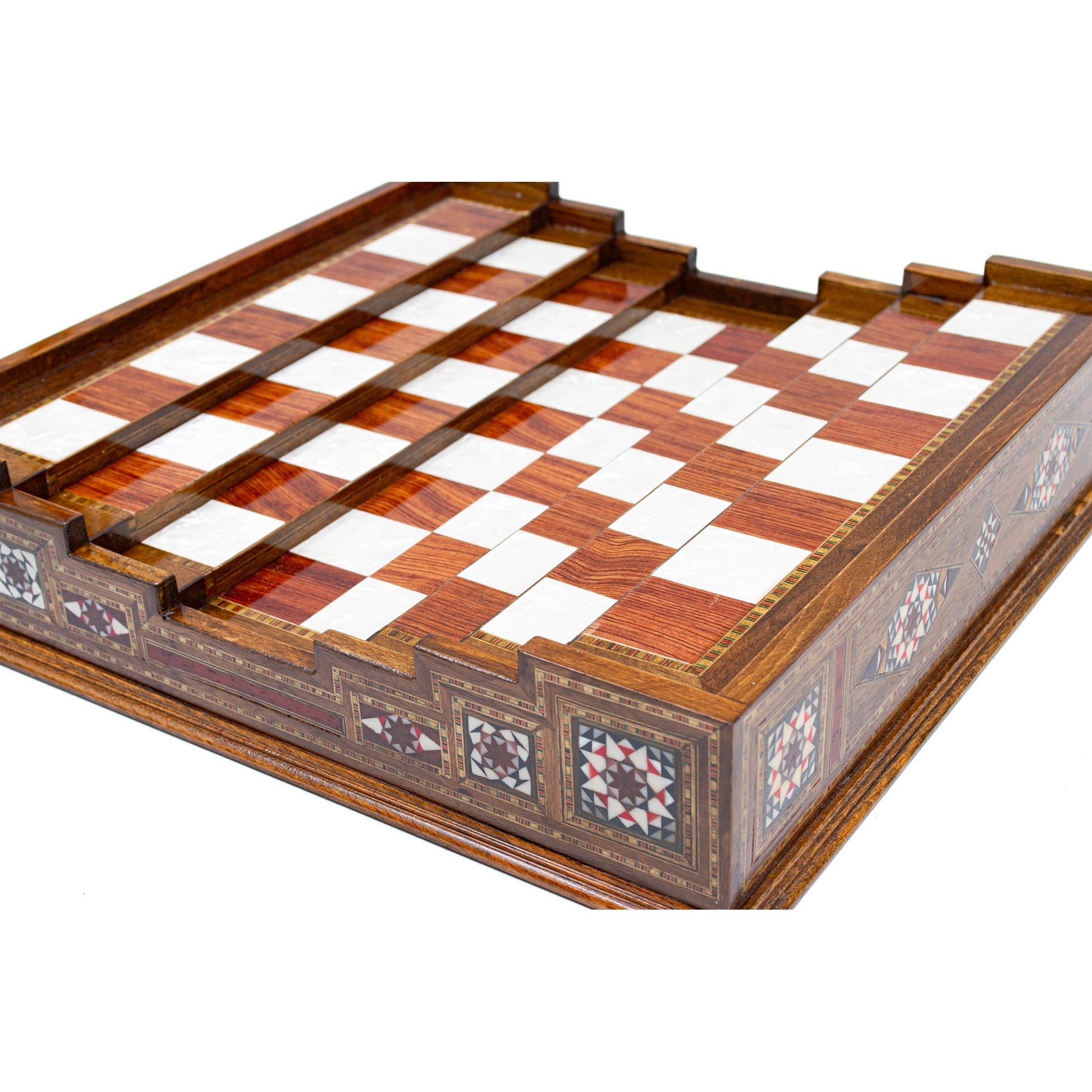 Unique Arena Chess Board with Staunton Chess Pieces (Stairs Chess Board)