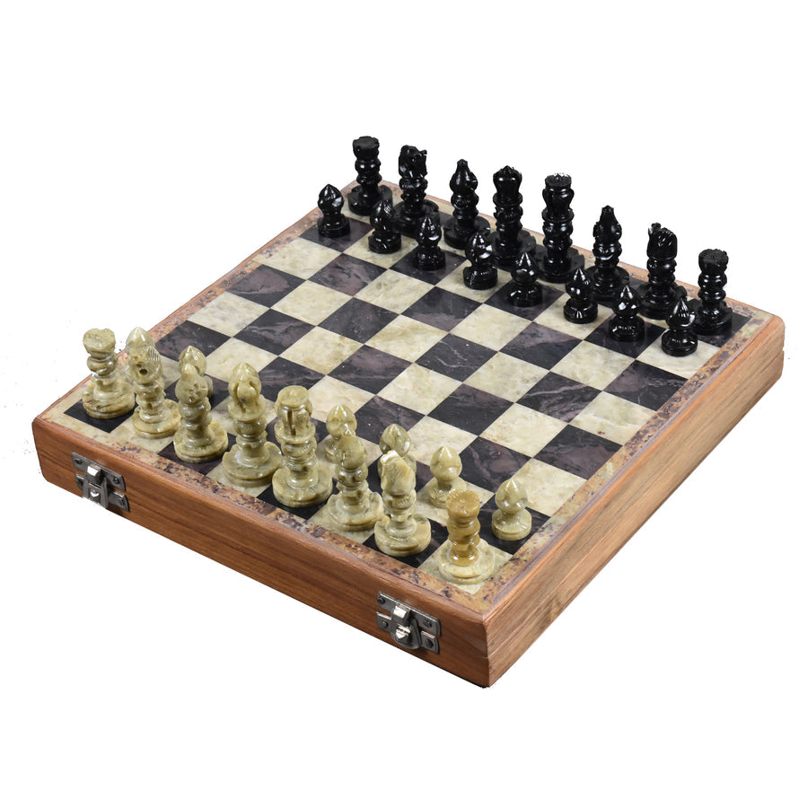 Indian Antique Style Marble Chess Set Box