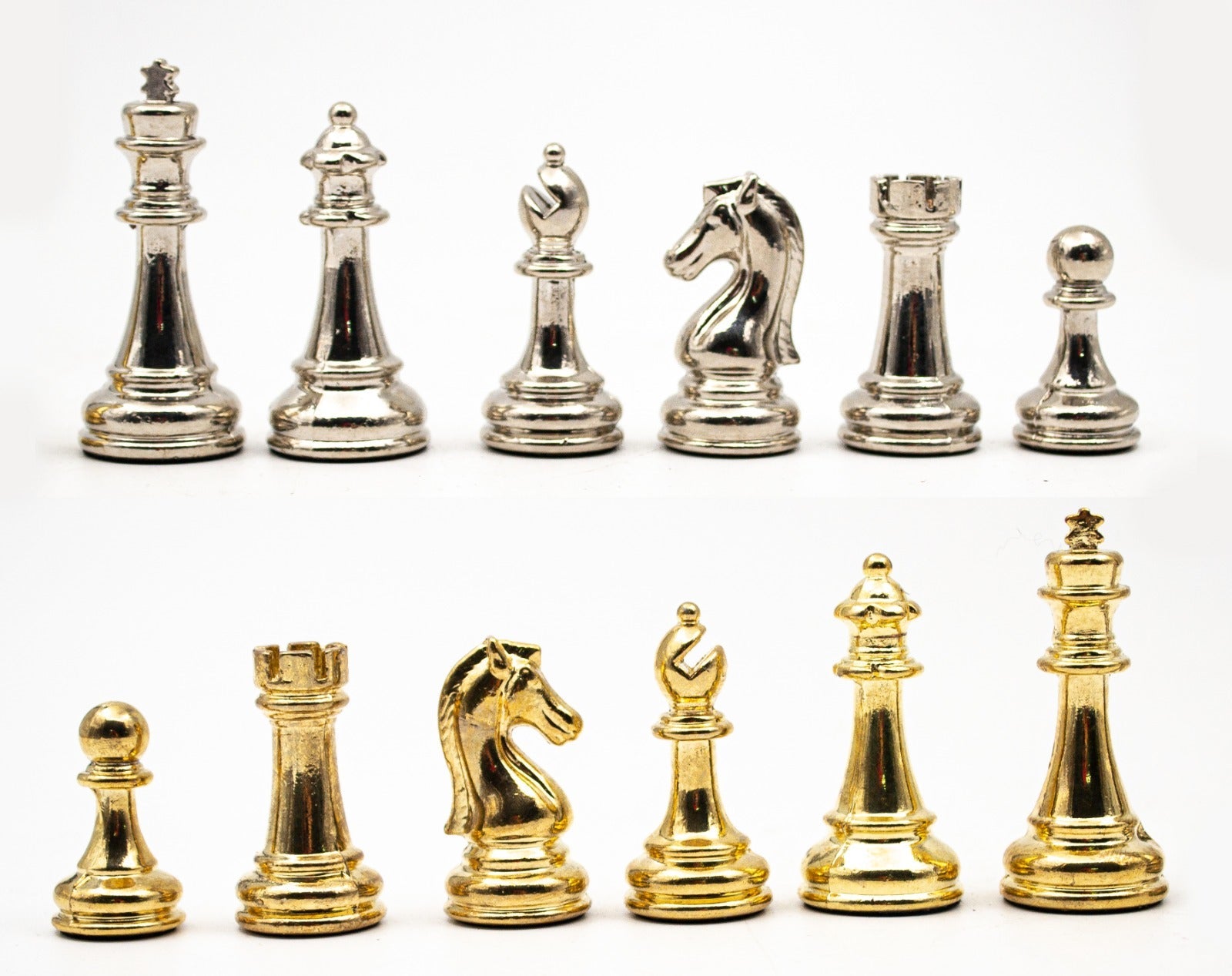 Gold And Silver Luxurious Metal Chess Pieces