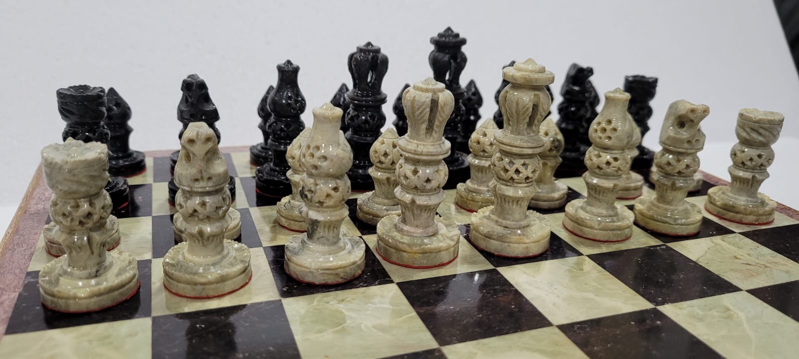 Indian Antique Style Marble Chess Set Box