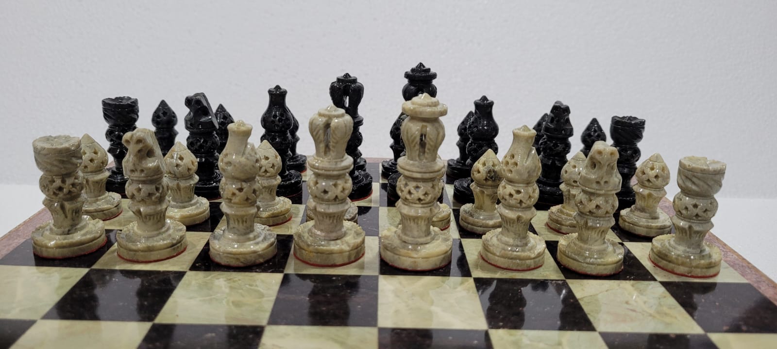Indian Antique Style Marble Chess Set Box